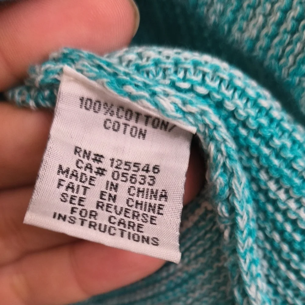 Habitat Turquoise Cardigan with Wooden Buttons Natural Materials Cozy Boho - Picture 10 of 15